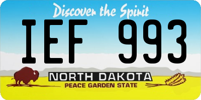 ND license plate IEF993