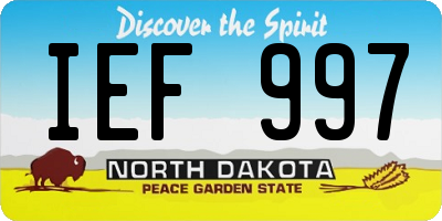 ND license plate IEF997