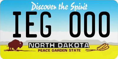 ND license plate IEG000