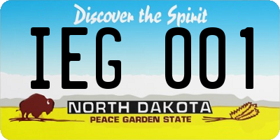 ND license plate IEG001