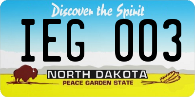 ND license plate IEG003
