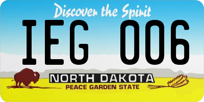 ND license plate IEG006
