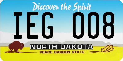 ND license plate IEG008