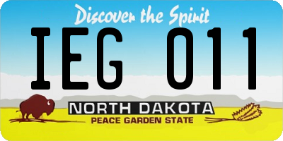 ND license plate IEG011