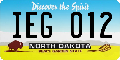 ND license plate IEG012