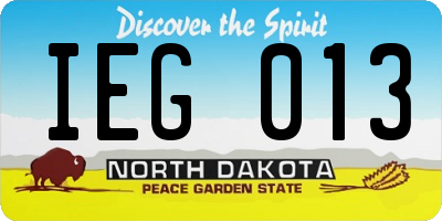 ND license plate IEG013