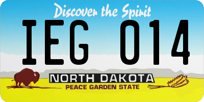 ND license plate IEG014