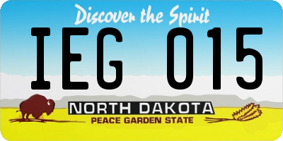 ND license plate IEG015