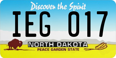 ND license plate IEG017