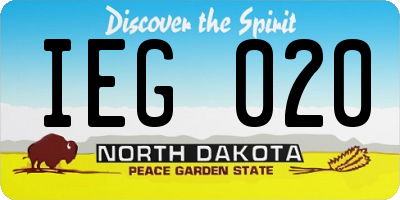 ND license plate IEG020