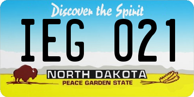 ND license plate IEG021