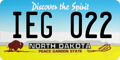 ND license plate IEG022