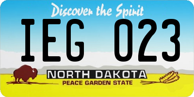 ND license plate IEG023