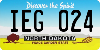 ND license plate IEG024