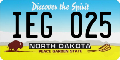 ND license plate IEG025