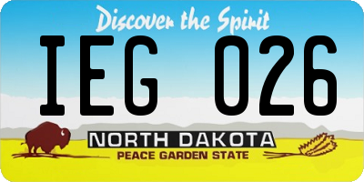 ND license plate IEG026