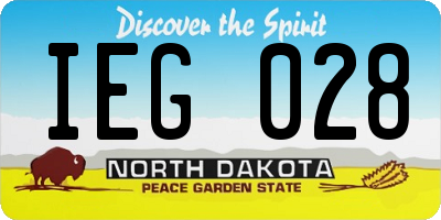 ND license plate IEG028