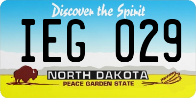 ND license plate IEG029