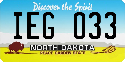 ND license plate IEG033