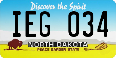 ND license plate IEG034
