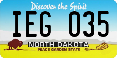 ND license plate IEG035
