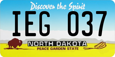 ND license plate IEG037