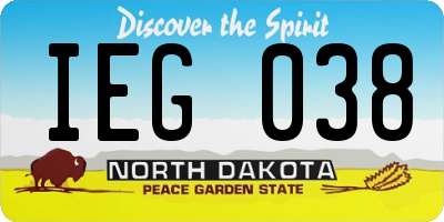 ND license plate IEG038