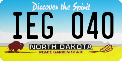 ND license plate IEG040