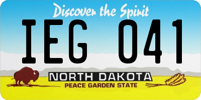ND license plate IEG041