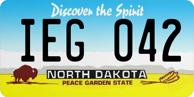 ND license plate IEG042