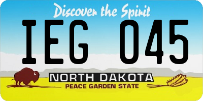 ND license plate IEG045