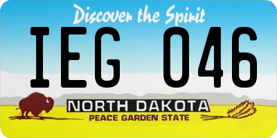 ND license plate IEG046