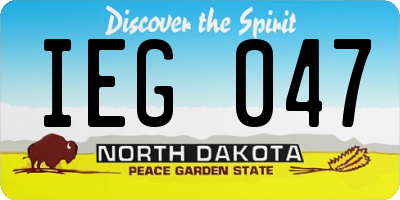 ND license plate IEG047