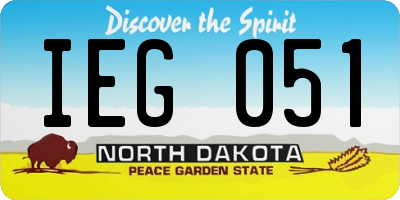 ND license plate IEG051
