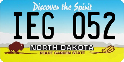 ND license plate IEG052