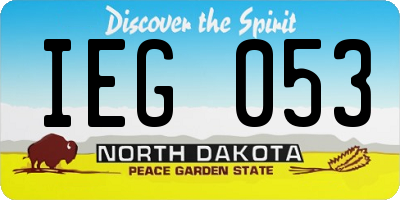 ND license plate IEG053