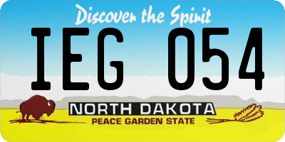 ND license plate IEG054