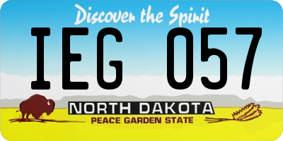 ND license plate IEG057