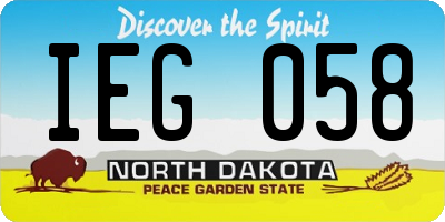 ND license plate IEG058