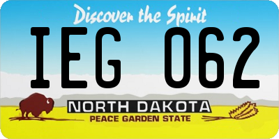 ND license plate IEG062