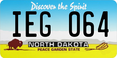 ND license plate IEG064