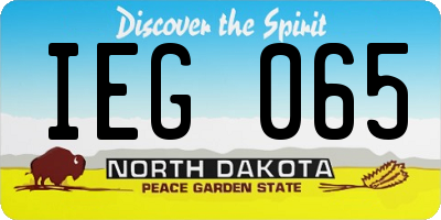 ND license plate IEG065