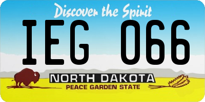 ND license plate IEG066