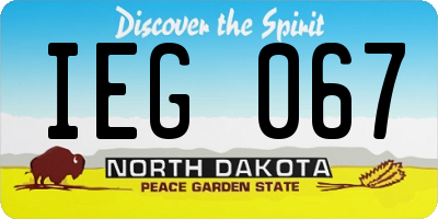 ND license plate IEG067