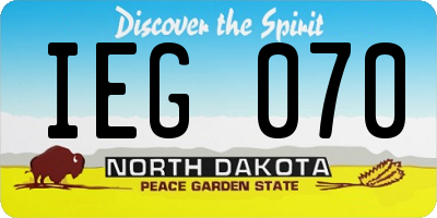 ND license plate IEG070