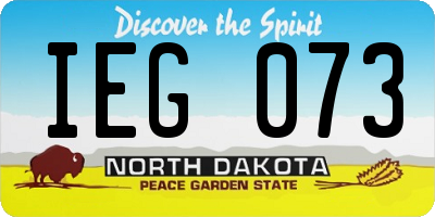 ND license plate IEG073