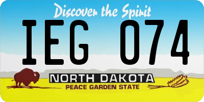 ND license plate IEG074