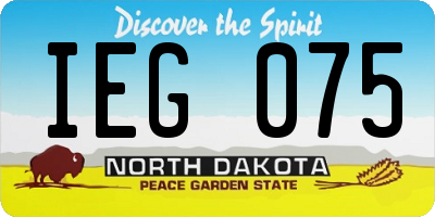ND license plate IEG075