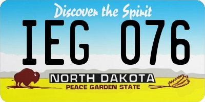 ND license plate IEG076