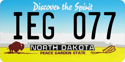 ND license plate IEG077